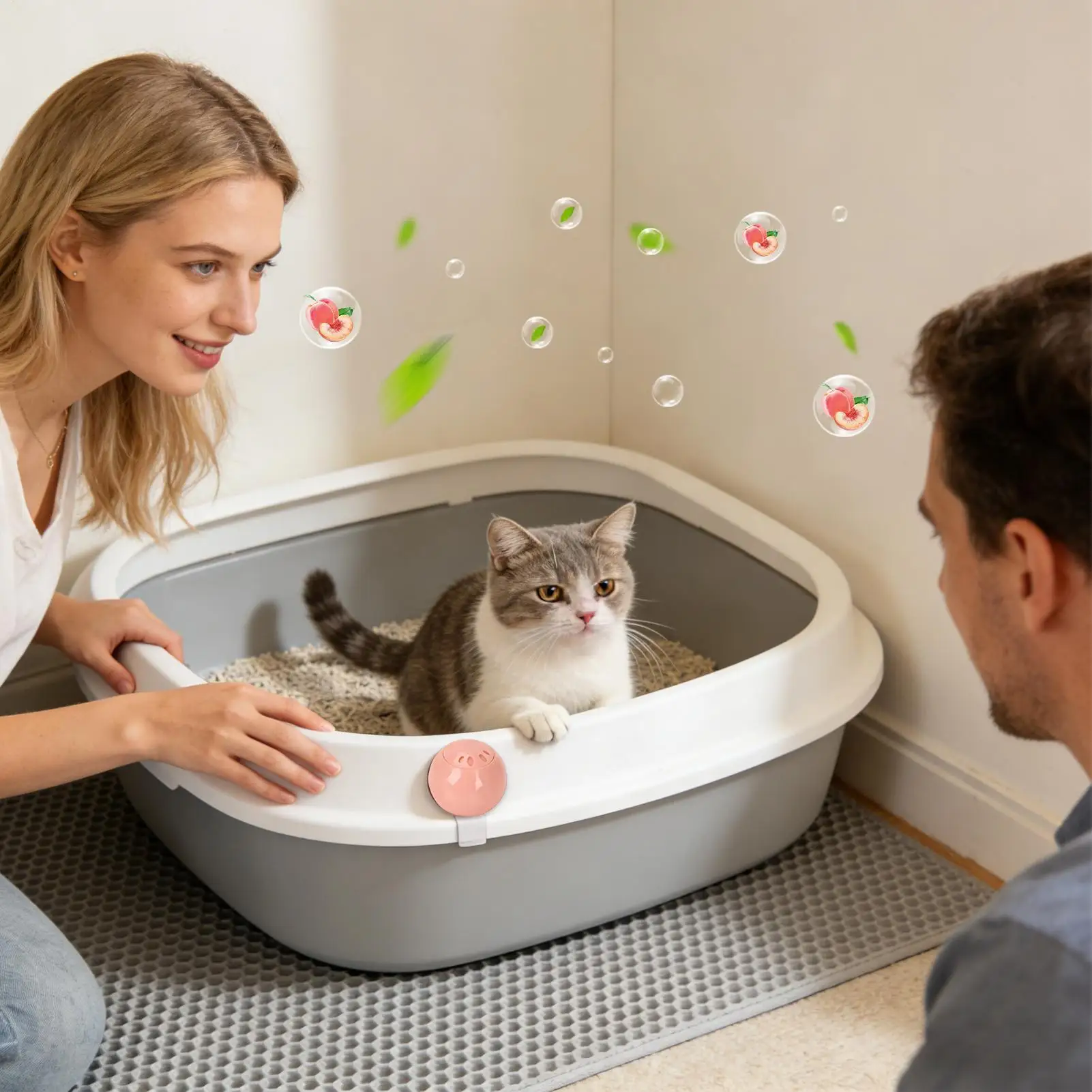 Pet Odor Control Balls 8-Piece Natural Long-Lasting Adhesive Pet Smell Control Balls Odor Absorber For Nest Mat Cage Litter Box