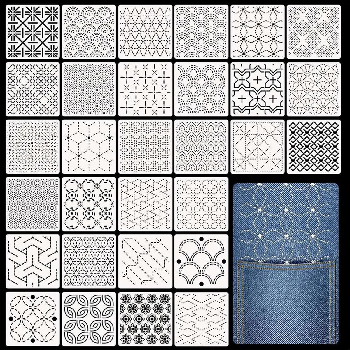 30 Pcs Spike Template Stencil - Embroidery X Pattern review and price
