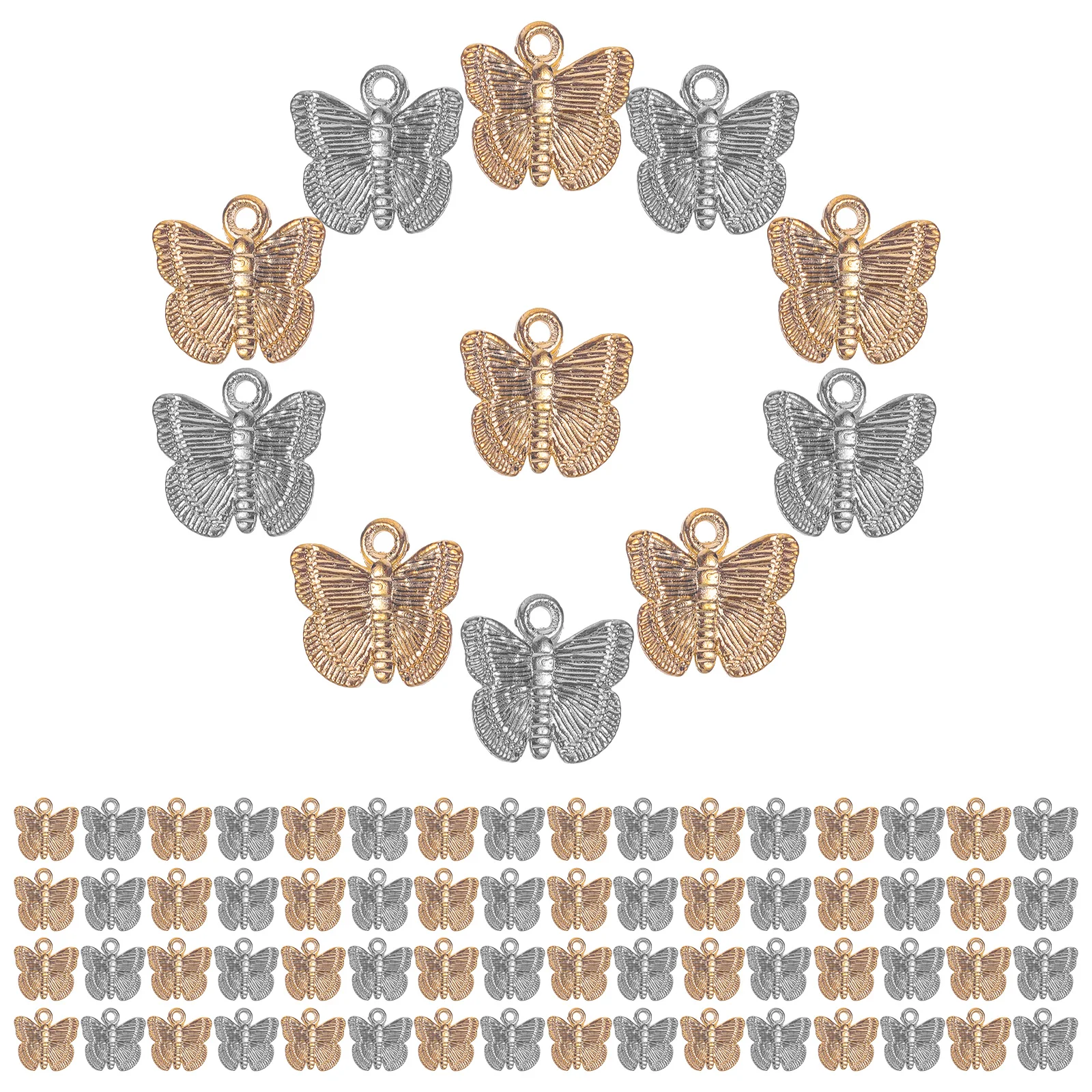 

100pcs Butterfly Pendant Charms Jewelry Making Accessories Mini Size Necklace Bracelet Earrings DIY Safe Material