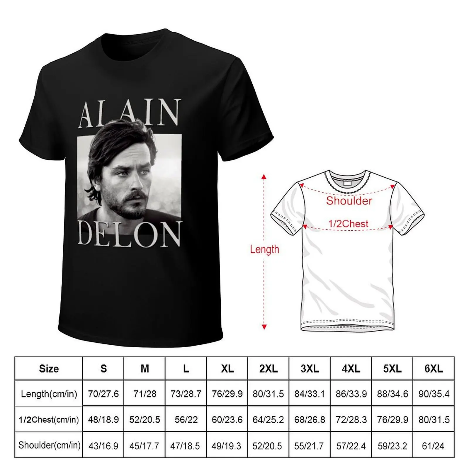 alain delon french actor T-Shirt Trendy Pattern T-Shirt for Men