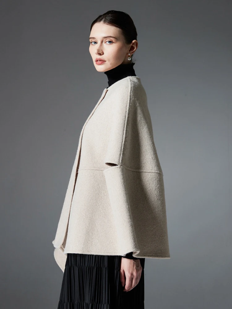 Otoño Invierno mujeres capas Poncho elegante sólido asimétrico abrigo chal Capa Para capa suelta abrigo elegante ocasión Formal Casual