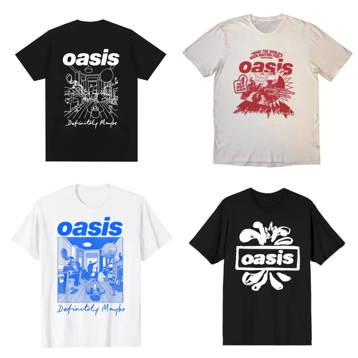 Oasi Band Logo Rock Band Vintage Woman Printed T-shirt Cotton T-shirt for Men New T-shirt for Women Tops Womens Clothing