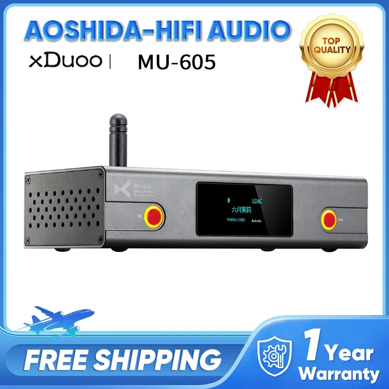 XDUOO MU-605 HD Bluetooth 5.1 Audio Receiver Converter 2x ES9018K2M DAC PCM24Bit/96kHz Support SBC AAC aptX aptX LL aptX HD LDAC