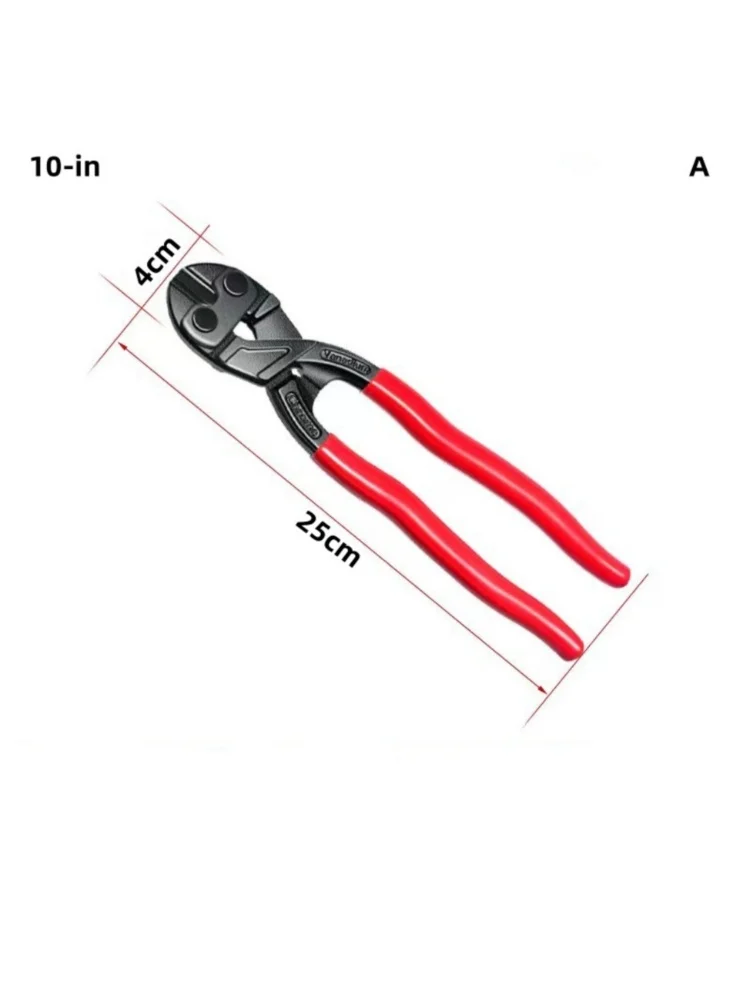 8/10 Zoll Bolzenschneider, Bolzenschneider mit hoher Hebelwirkung und Kerbe und Feder, industrieller Drahtschneider, Reparatur von robusten Handwerkzeugen – Detail 4