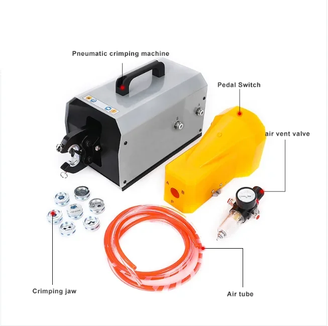 Pre-Insulated Terminals Pneumatic Air Powered Wire Cable Crimping Machine 6-120mm2