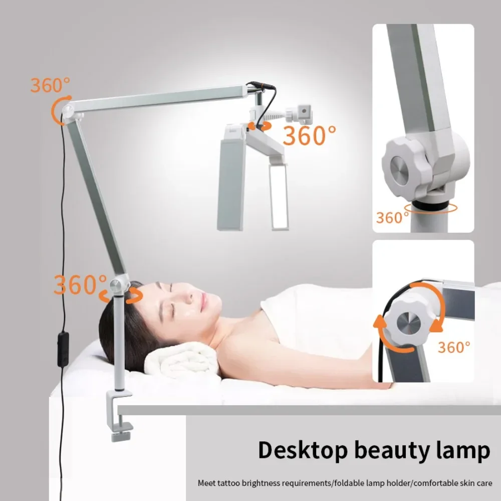 Professional Eyelash Beauty Lamp 36W Foldable Half Moon Light Desktop Clamp Remote for Manicure Lash Eyebrow Tattoo Fill in Lamp