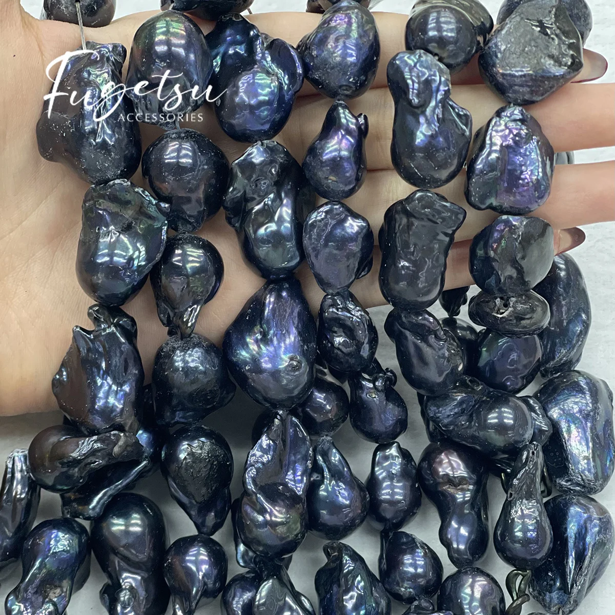 

Fish-Tail Pearl Natural Freshwater Pearls Black Baroque Pearl 16x22-18x25mm For Jewelry Making DIY Accessory Handicraft Supplies