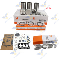 Overhaul Rebuild Kit For Kubota D750 Piston Rings Cylinder Liner Full Gasket Set Main Bearing Engine Part D750-B B5200 B71 Truck