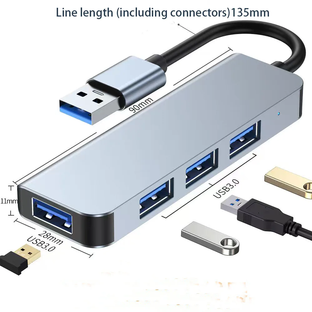 Four In One Docking Station USB 3.0 Splitter Hub Suitable For Huawei Apple Laptops With One To Four Hub