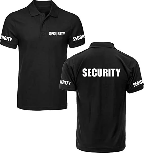 Sicherheits-Polo-T-Shirt für Herren Hochwertige Uniform Arbeitskleidung Kurzarm Schwarz Grafik-Poloshirt Größenangabe Bedruckt Vintage Sommer