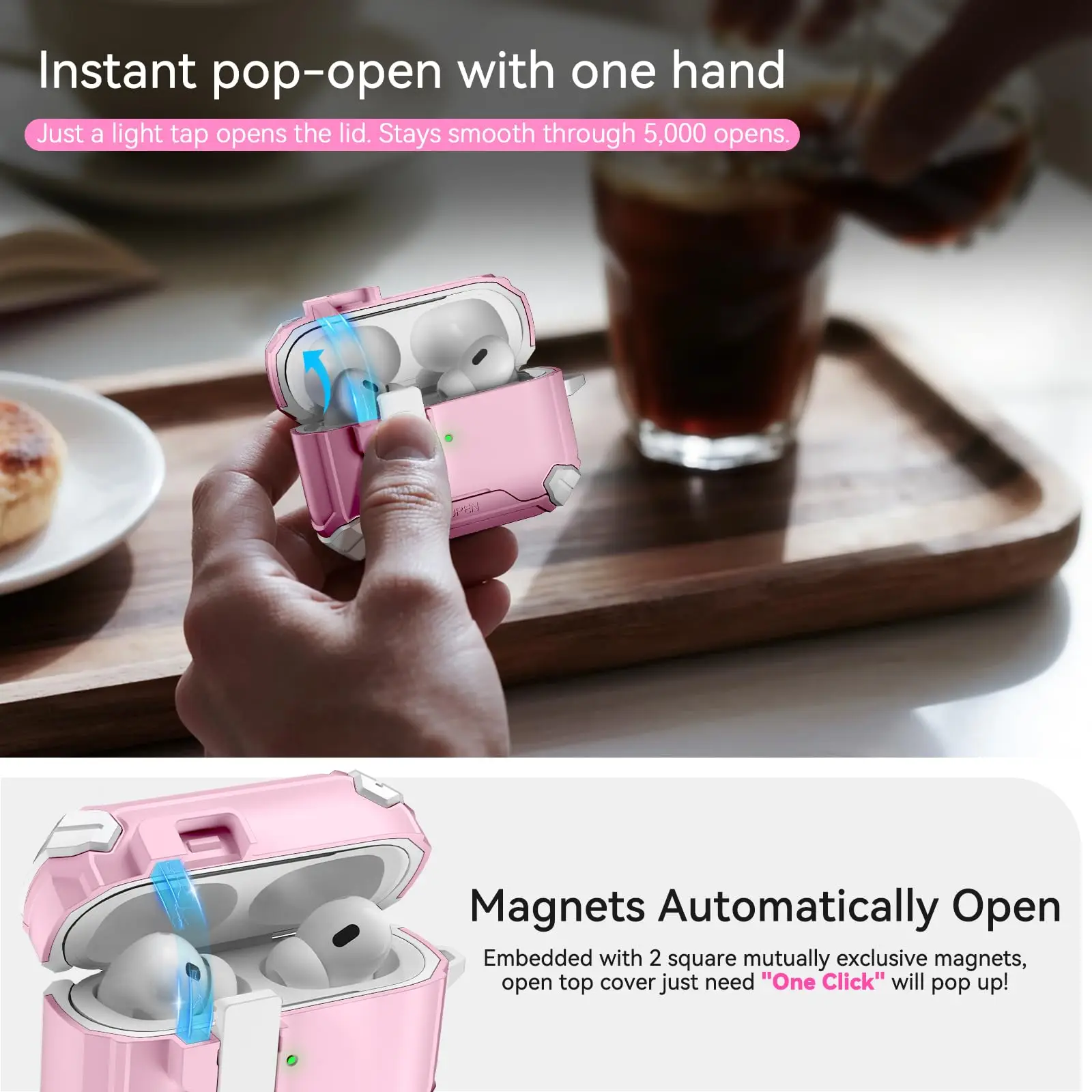 Earphone Case For AirPods Pro 3 with Phone Stand Compatible with Magsafe Magnetic Automatic Lock Case Cover for Airpods Pro 3