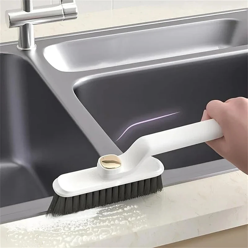 Multi‑Purpose Crevice Scrub Brush, 360 Degree Rotating Tile Grout Brush With Drain Hair Catcher Tweezers For Bathroom Kitchen
