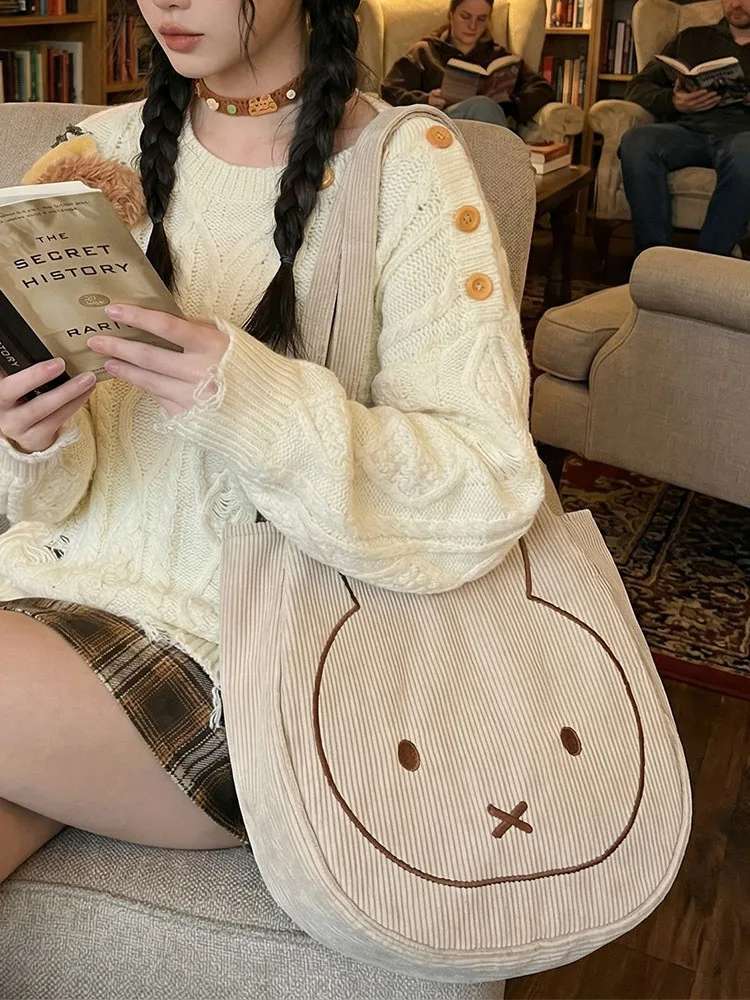 Neue Miffy-Handtasche, niedliche Canvas-Tasche, Kawaii, große Kapazität, Mehrzweck-Umhängetasche, Aufbewahrungstasche, Sommer, für Mädchen, Geschenke – Detail 1
