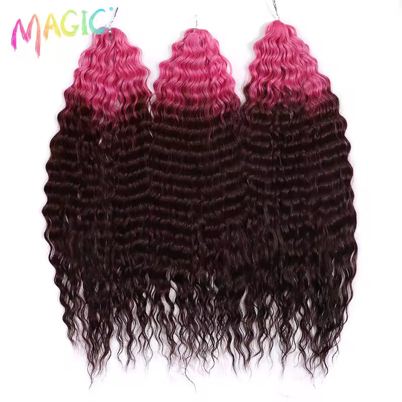 Magic Ariel Curl Hair Water Wave Twist Crochet Hair Synthetic Braid Hair Ombre Blonde 22 Inch Deep Wave Braiding Hair Extension - Image 18