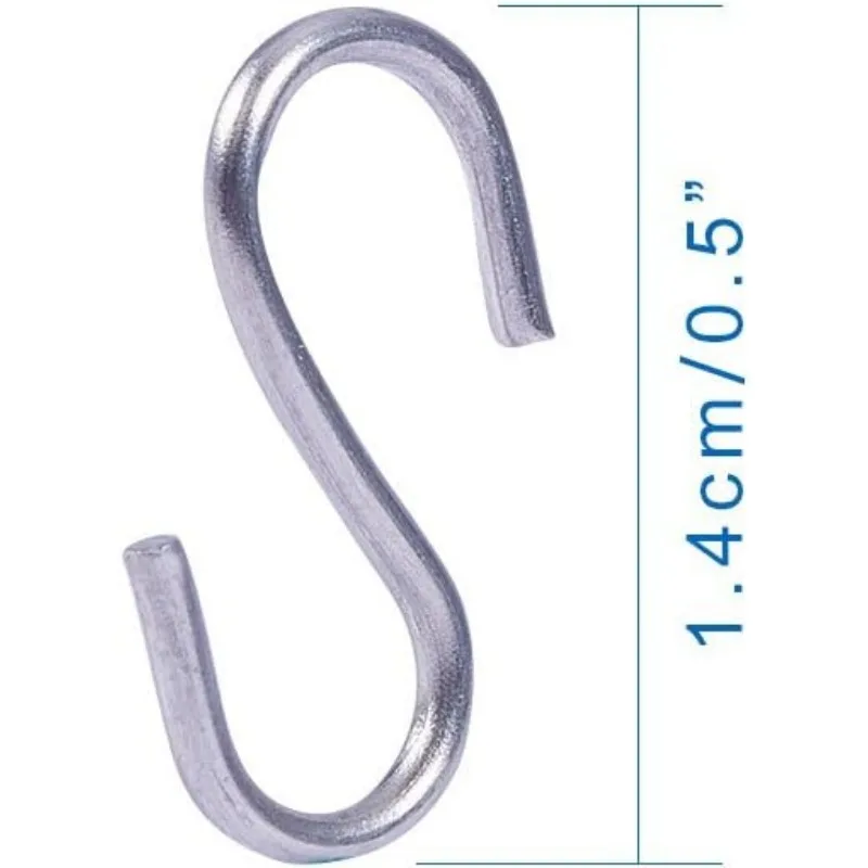 Elite 150 Pack 304 Stainless Steel 0.55 Inch S Hooks Connectors Metal Wire Hangers for Hanging Jewelry Key Ring Chain Tags