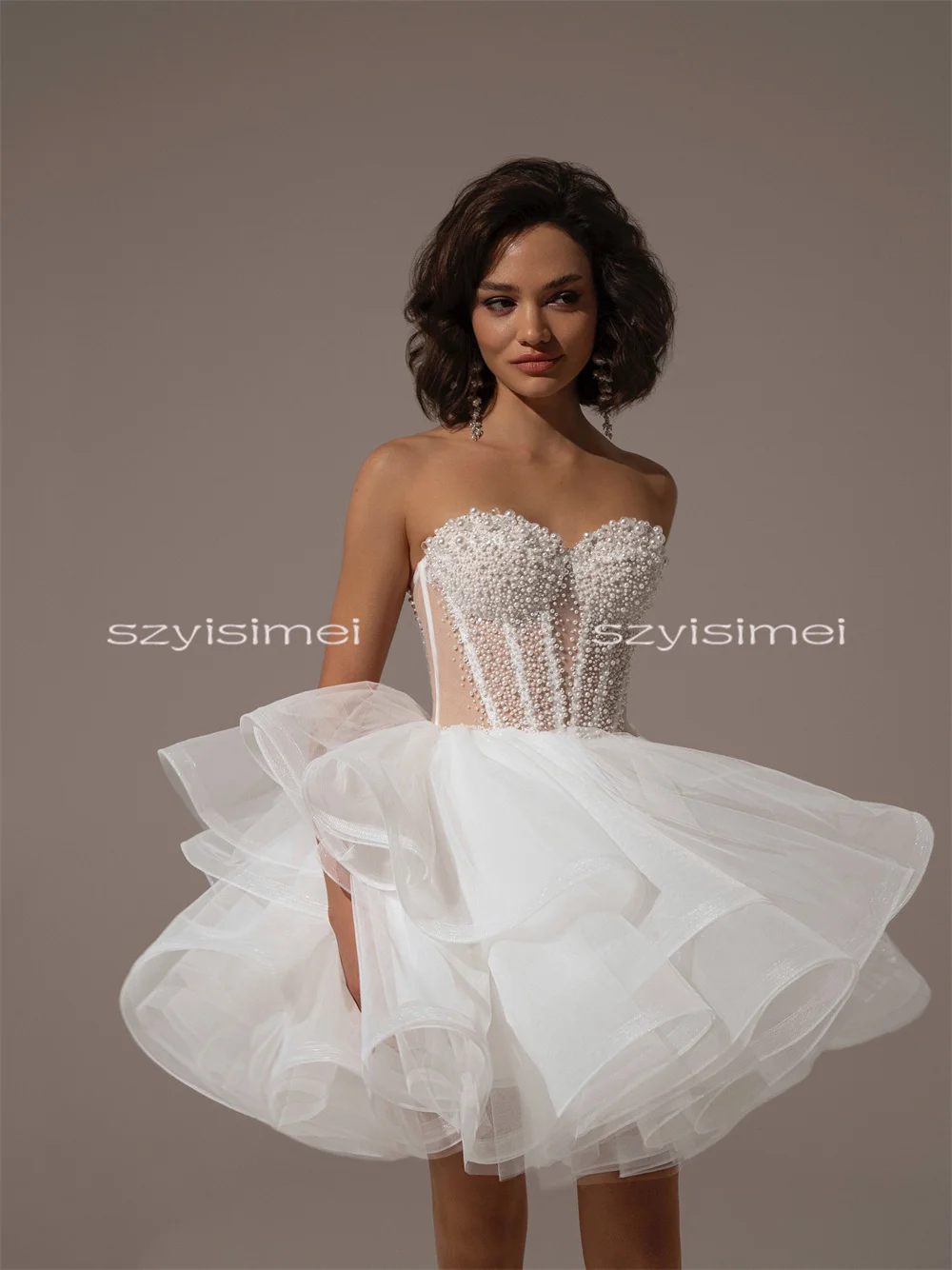 Newest Prom Dress For Wedding Short A line Bridal Dresses 2026 Sexy Sleeveless Mini Bridal Dresses For Wedding robe de mariée