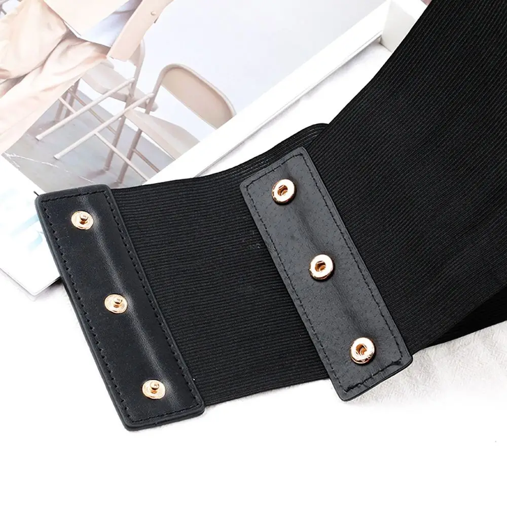 Bandage Metal Buckle High Waist All-match Corset Wide Waistband PU Leather Cummerbund Elastic Waist Strap Skirt Decorations