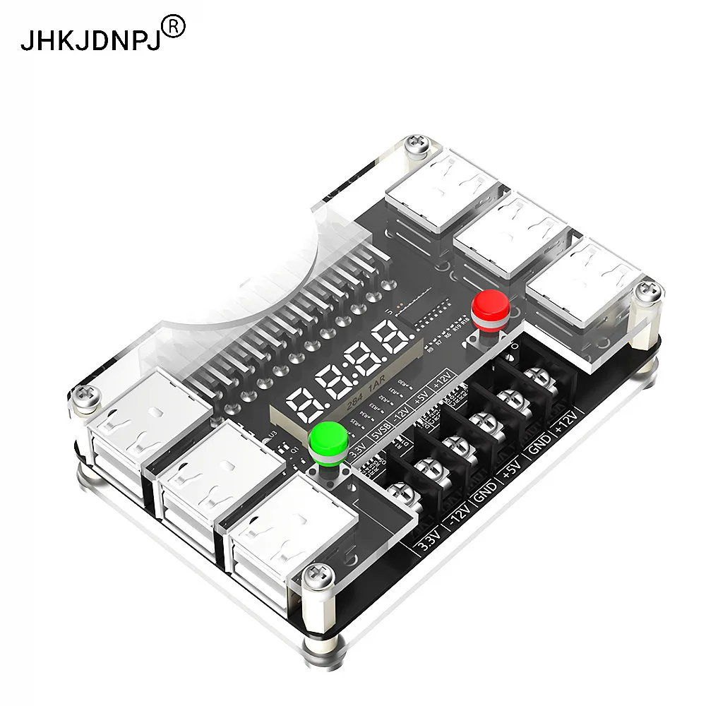 ATX Power Supply Breakout Board and Acrylic Case Kit with 3.3V, 5V, 12V,-12V Output Voltage