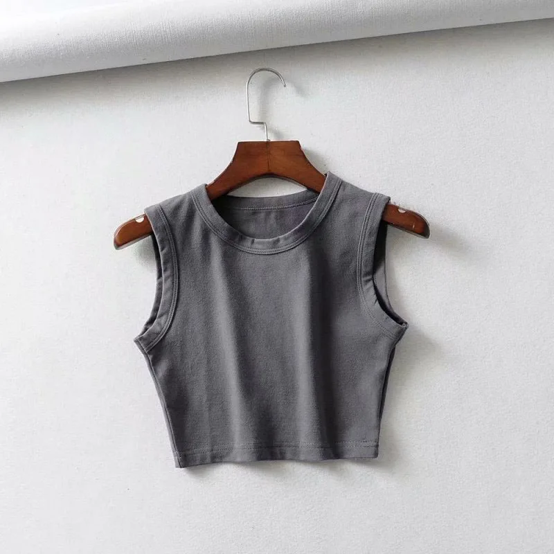 

2026 Summer vintage white crop tops women biker black punk sexy tank top korean streetwear cropped sleeveless top feminino