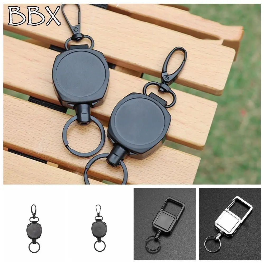 

Easy-to-pull Retractable Key Ring Anti Lost Telescopic Rope Badge Holder ID Card Lanyard Keychain Retractable Pull Badge Reel