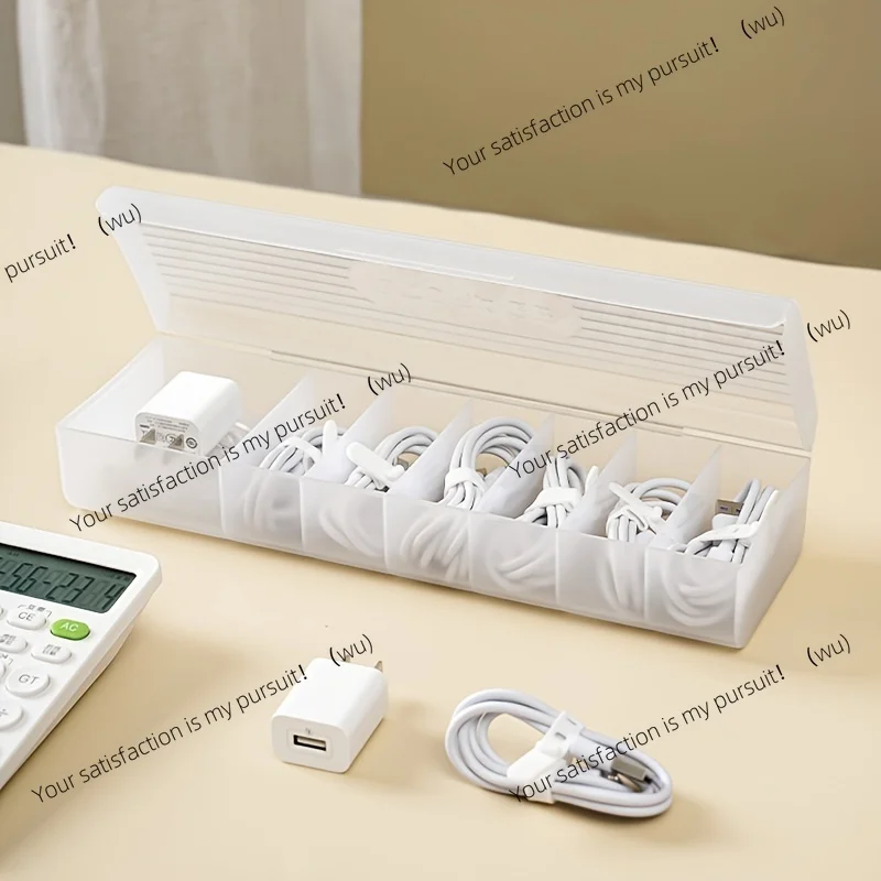 Power data cable storage box, desktop cable management winder