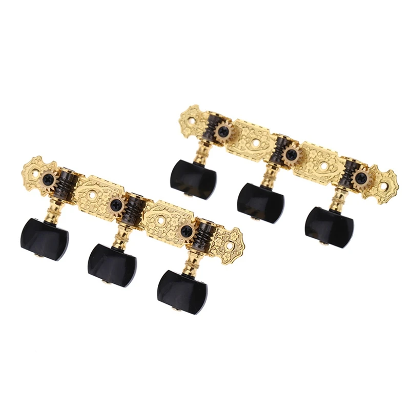 AOS-020B3P 1 Pair Gold-Plated 3 Machine Top Classical Guitar String Tuning Keys Pegs