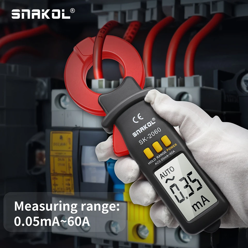 SK-2060 Digital Clamp Meter AC 0.05mA-60A High Precision