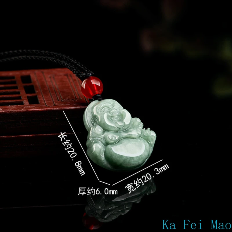 Natural A-grade Jadeite Beans Buddha\'s God Jade Pendant Men\'s Gifts Necklace Women\'s Charms Jewelry Drop Shipping