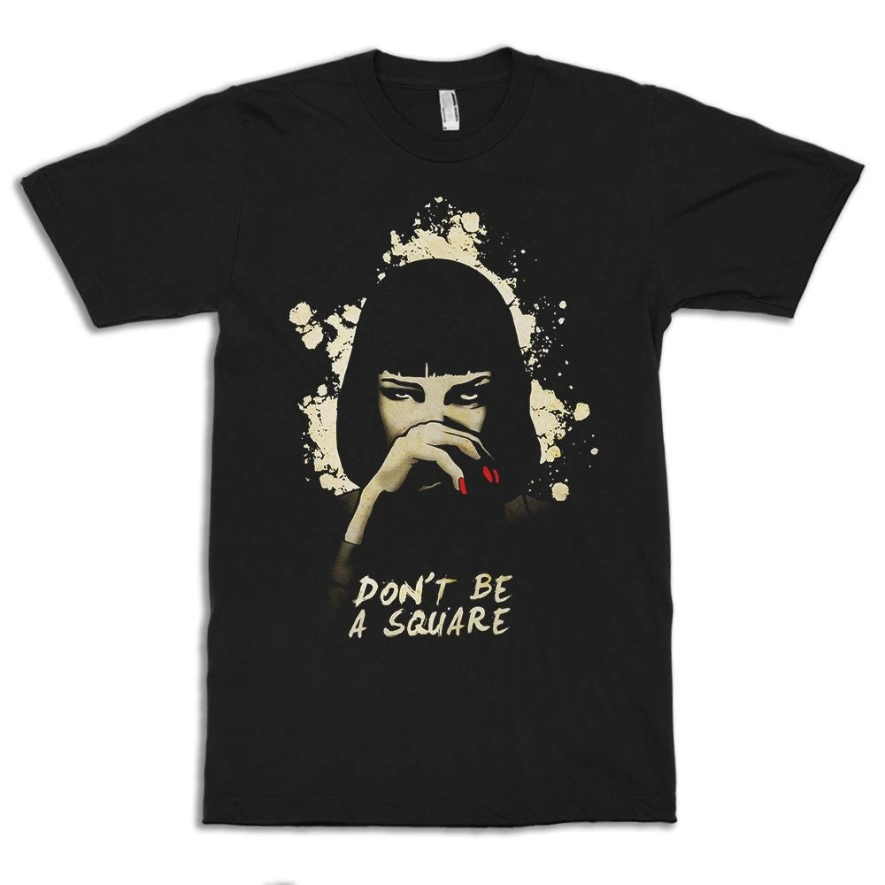 Pulp-Fiction-Hommage-T-Shirt | Quentin Tarantino, Uma Thurman | Vintage-T-Shirt mit Rundhalsausschnitt und Aufdruck – Detail 3