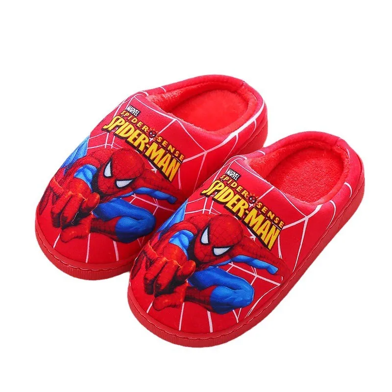 Pantofole in cotone Spider-man stampate in cartone animato per scarpe per bambini moda nuovo stile calore autunno inverno Indoor Kids Boys Slipper