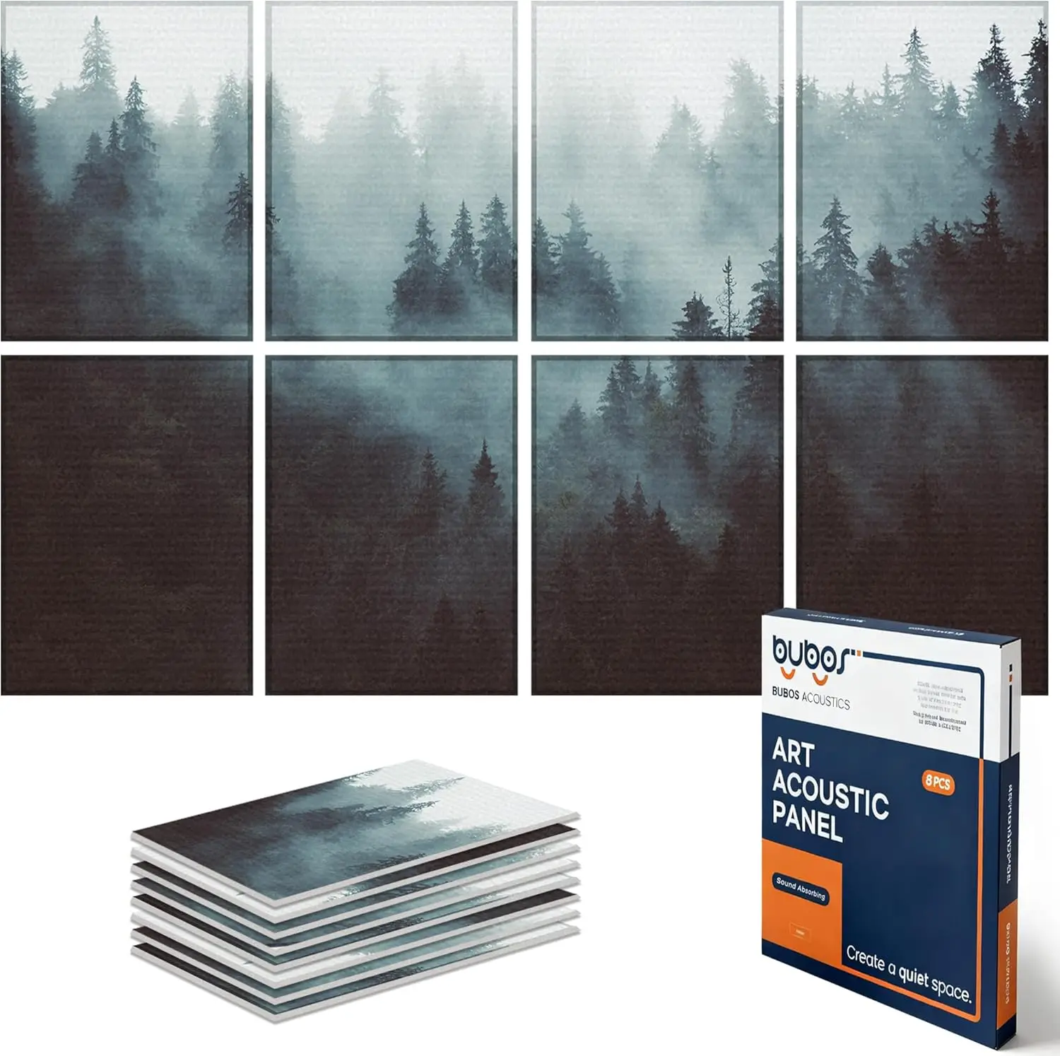 

Art Acoustic Panels 8 Pack, 47.2"x31.4" Sound Absorbing Wall Decor with Self-Adhesive for Studio Office