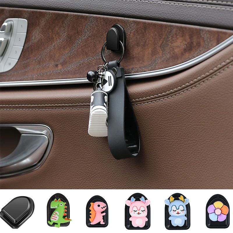 

Car Hook Cartoon Mini Hook Creative Cute Sticky Multifunctional Car Mounted Clip Ornaments Decor Hooks Interior Car Accessories