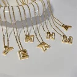 CARLIDANA High Quality Fashion Hollow Letter Pendant Necklace Stainless Steel Vacuum Plating Non Tarnish Waterproof Jewelry Gift
