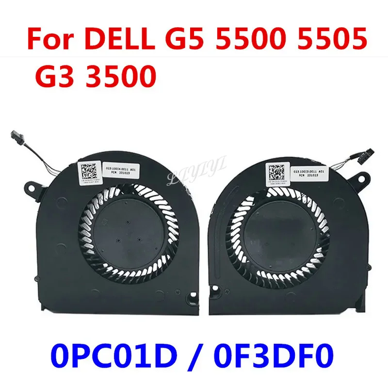 New Original Laptop CPU GPU Cooling Fan For DELL G5 SE 15 5500 5505 G3 3500 2020 version Cooler 0PC01D 0F3DF0 MG75090V1-C200-S9A