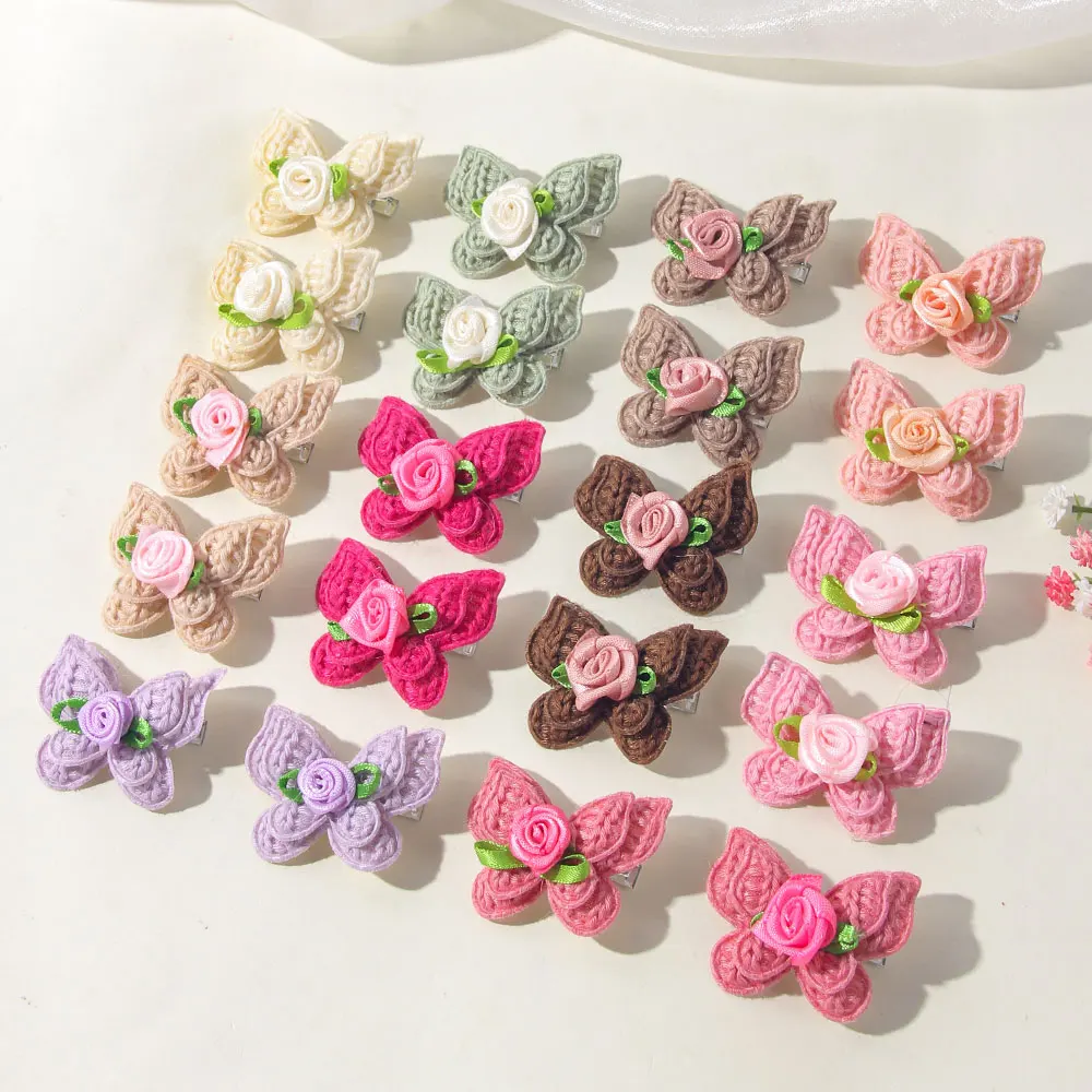 

16/20 шт., заколки для волос в виде бабочки, милые свежие заколки для девочек в деревенском стиле, заколки ручной работы, изысканные винтажные детские аксессуары для волос, подарок