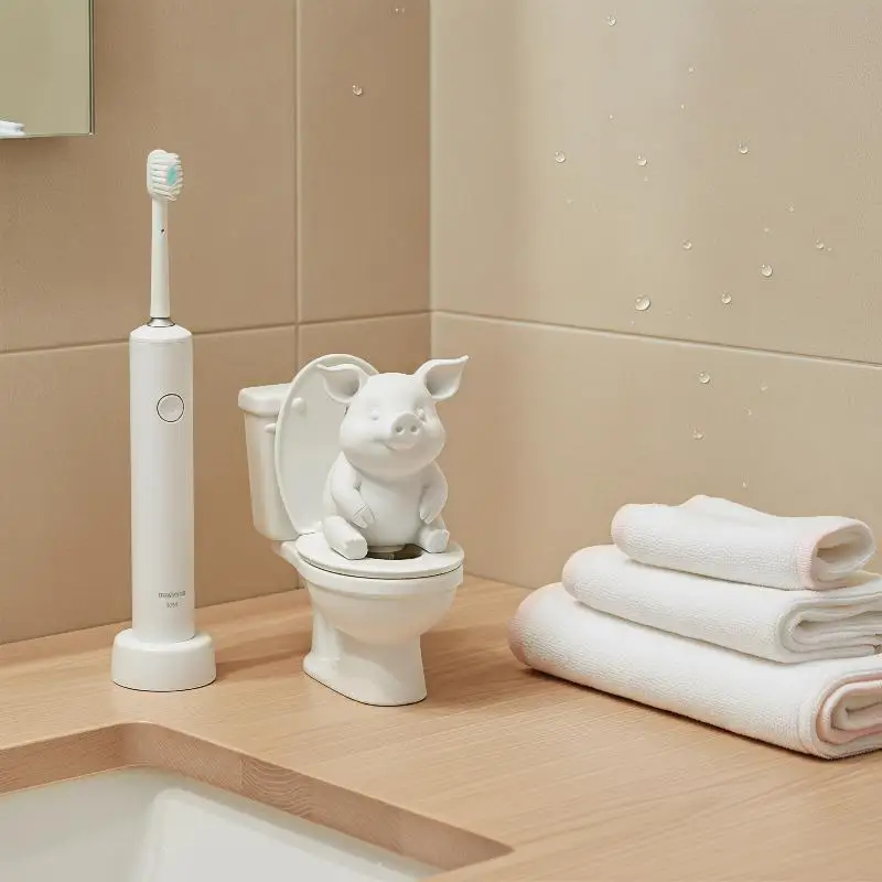 Cute 3D Printed Pig Toilet Wall Decor Fine Craftsmanship Perfect For Bathroom Home Decoration Funny Gift