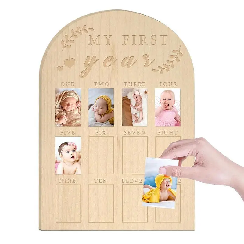 Newborn first year photo Memorial Keepsake Frame  12 month baby Growth Record milestone board baby souvenirs gifts for mothers