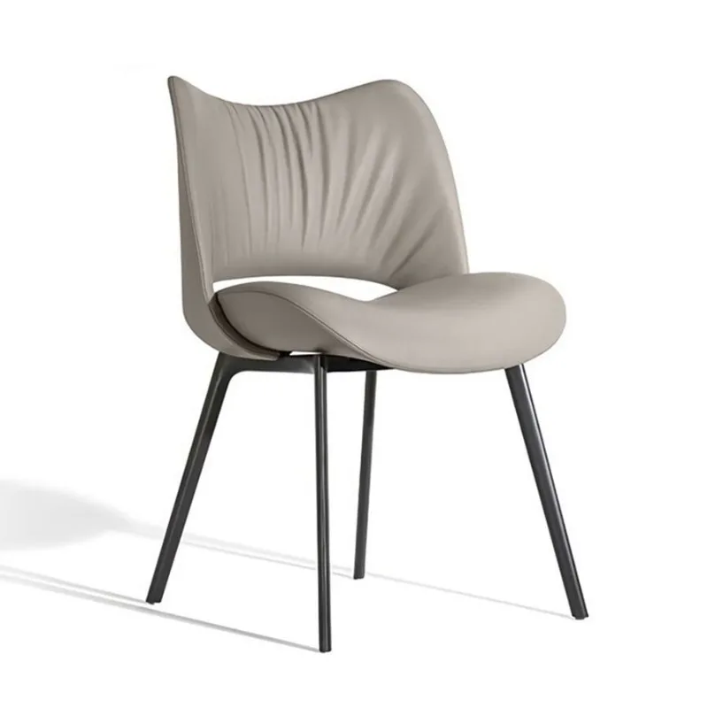 

High-end designer leather chairs, dining chairs, home modern simple backrests, light luxury, small apartments, Italian