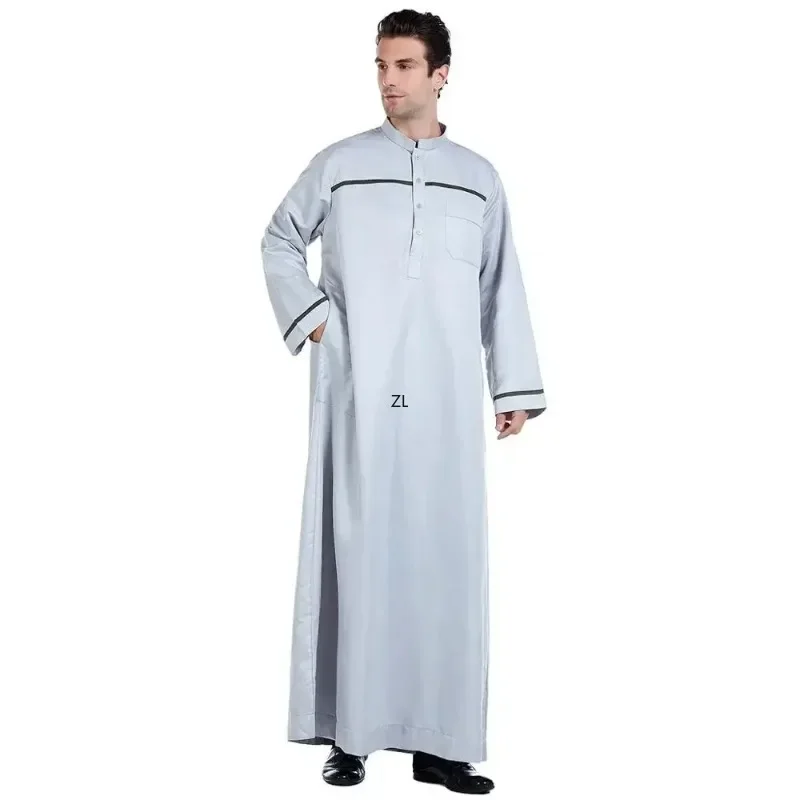 Ramadán hombres musulmanes Jubba Thobe vestido largo islámico 2025 Eid oración Abaya bata Arabia Saudita Djellaba Kaftan Dubai servicio de adoración