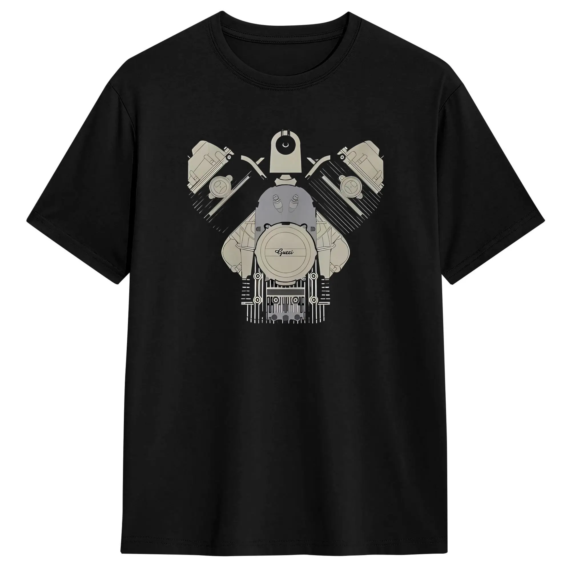 Boxer Engine T-Shirt Summer Racing  Hipster T Shirts Men's Cotton O Neck 4XL 5XL 6XL Tees Short Sleeves Vintage Tops