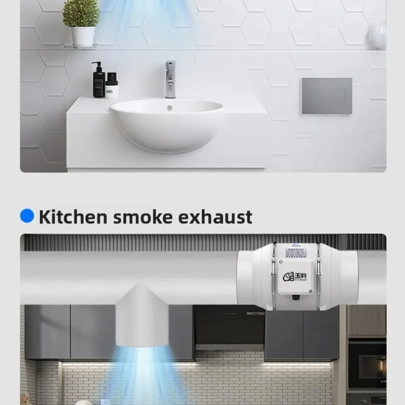 Extraction Fan Large Suction Strong Silent High Power Small Kitchen Ventilation Exhaust Fan
