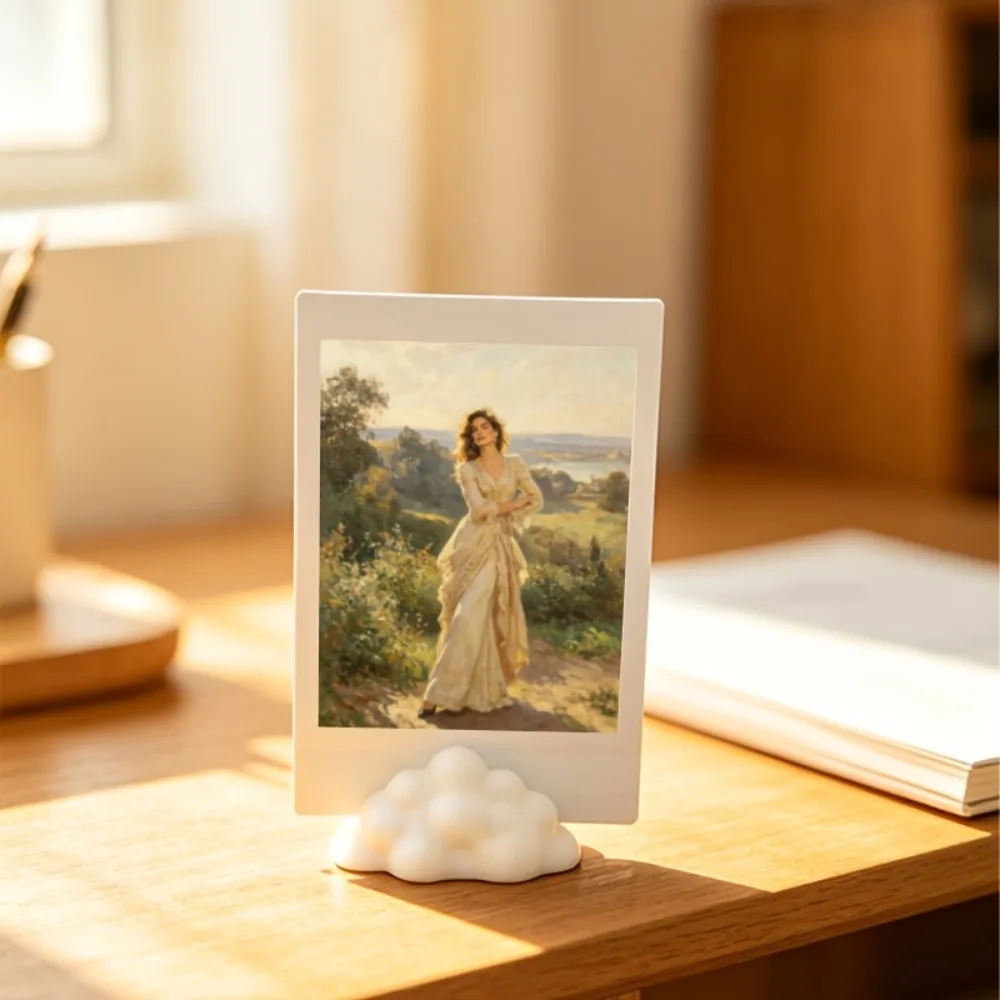 Fluffy Cloud Shaped Photo Display Stand Cute Mini Polaroid Picture Frame Plastic Desk Photo Holder Mini Cards Room Decor Bedroom