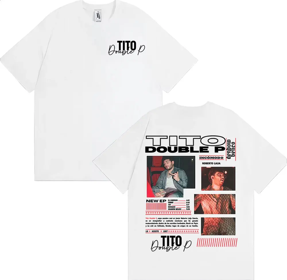 تيتو مزدوج P Ay Mama ألبوم جولة تي شيرت ملابس للرجال موضة الهيب هوب الشرير تي شيرت الذكور عادية 100% القطن المتضخم تي شيرت #4