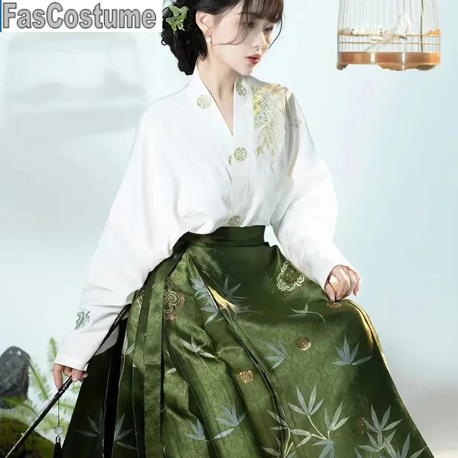 

FasCostum eOriginal Hanfu Skirt ChineseStyle CostumeMamianqun MingDynasty WeavingGold Horse Face Skirt Chinese Dress Vest Skirt