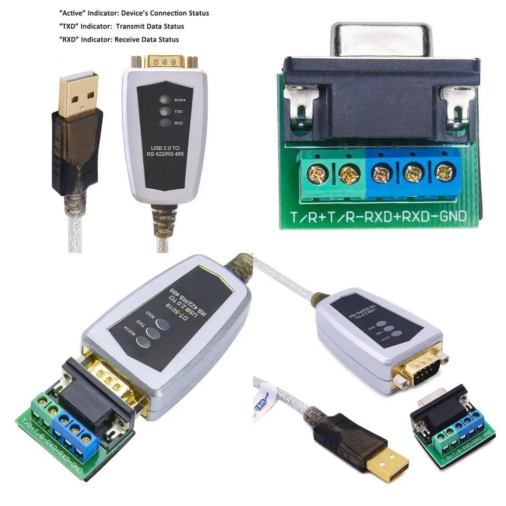 

96GE USB 2.0 to RS485 RS422 Serial Converter Adapter Cable Chip for Windows 10