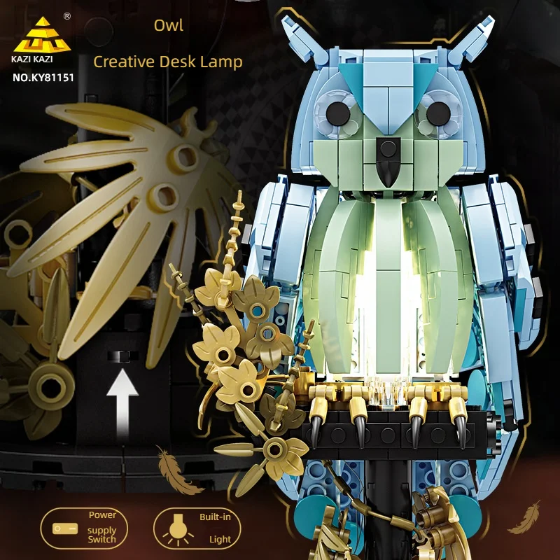 البومة لمبة مكتب اللبنات الإبداعية الجدول ضوء الطيور زخرفة الديكور تمثال عيد الميلاد هدايا عيد الميلاد الكبار الفتيات الفتيان