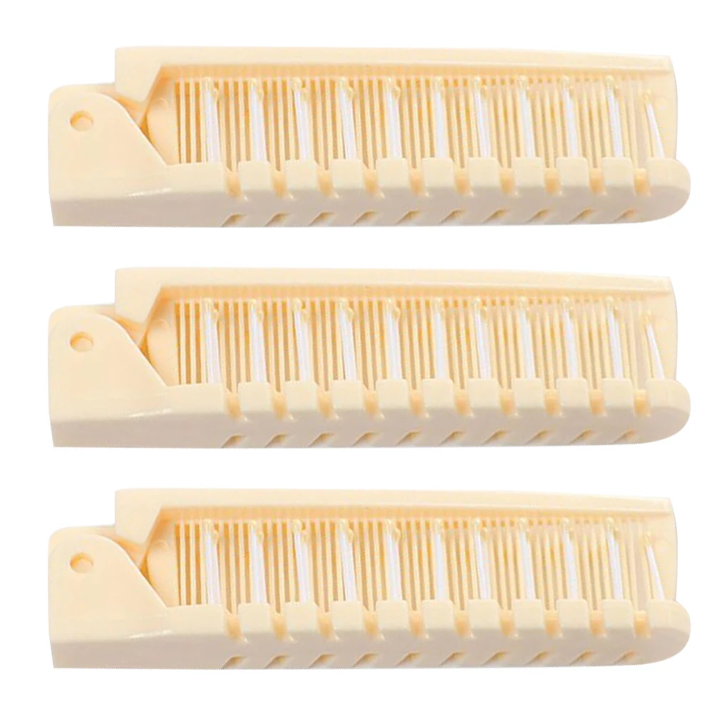 

3 Pcs Folding Straightening Comb Foldable Travel Brush Womens for Purse Pocket Kids Hair Anti-static Plastic Hairbrush