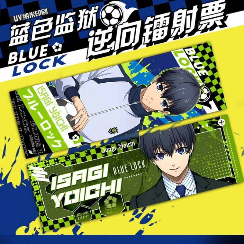 Imagen 4: Marcapáginas con cerradura azul, marcador de página de libro de Anime Isagi Yoichi Seishiro Nagi, suministro de impresión de dibujos animados Lomo, foto, tarot, regalo de tarjeta