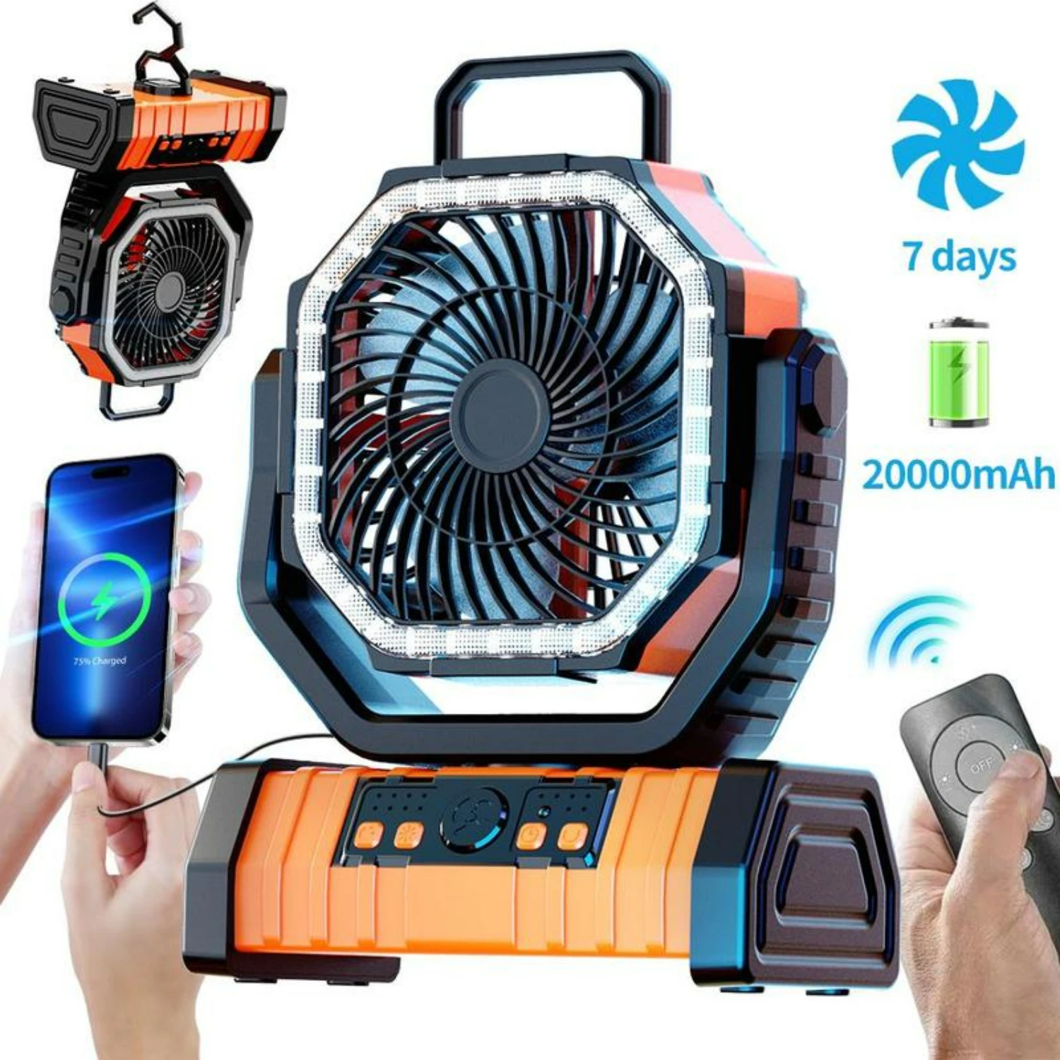 

Perfect Portable Camping Fan with Bright LED Light - Versatile and Convenient Mother's Day Present for Outdoor Enthusiasts! 8-Ho