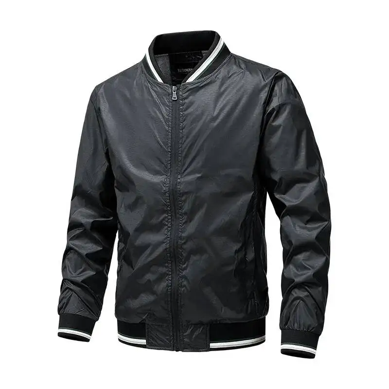 Spring Autumn Varsity Men Fashion Casual Solid Color Baseball Jacket Male O-Neck Jackets